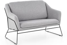 SOFT kanapé, fém lábakkal, világosszürke színű, 125x77x83x45 cm, HM1575