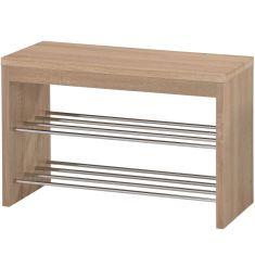 ST-7 cipőtartó állvány, sonoma tölgy/króm színű, 80x30x50 cm HM0689