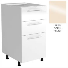 VENTO elemes konyhabútor, alsószekrény, 3 fiókos, bézs/fehér, 40x82x52 cm HM0184