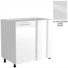 VENTO elemes konyhabútor, sarok alsószekrény, 1 ajtós, szürke/fehér, 100(80)x82x52 cm HM0207