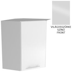 VENTO elemes konyhabútor, sarok felső szekrény, 1 ajtós, szürke/fehér, 60x72x30 cm HM0238