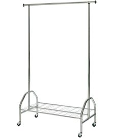 WU-18 fém, gurulós ruhaállvány, króm színű, 103x49x181 cm HM0734