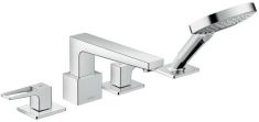 Hansgrohe Metropol 4-lyukú, peremre szerelhető kádtöltő csaptelep, Loop fogantyúval 74553000
