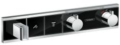 Hansgrohe RainSelect falba építhető zuhany csaptelep külső rész, 2 fogyasztó, fekete-króm 15355600