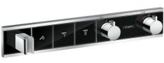 Hansgrohe RainSelect falba építhető zuhany csaptelep külső rész, 3 fogyasztó, fekete-króm 15356600