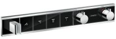 Hansgrohe RainSelect falba építhető zuhany csaptelep külső rész, 4 fogyasztó, fekete-króm 15357600