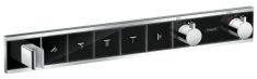 Hansgrohe RainSelect falba építhető zuhany csaptelep külső rész, 5 fogyasztó, fekete-króm 15358600