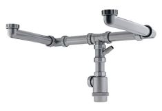 Teka Helytakarékos szifon, két medencés mosogatókhoz, 61001104