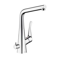 Hansgrohe METRIS egykaros mosogató csaptelep, elzárószeleppel, króm 14888000