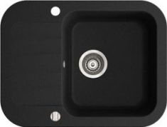 Marmorin IGNIS egymedencés gránit mosogató, csepegtetővel, fekete 435133002