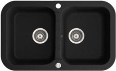 Marmorin IGNIS kétmedencés gránit mosogató, fekete 435203002