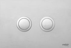 Valsir INOX DESIGN fém nyomólap, “m” méret, pneumatikus, kerek, szálcsiszolt inox VS0877933