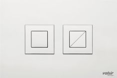 Valsir INOX DESIGN fém nyomólap, “m” méret, pneumatikus, szögletes, szálcsiszolt inox VS0877937