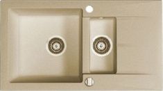 Marmorin ISAO egymedencés gránit mosogató, gyümölcsmosóval csepegtetővel, bézs 470513001