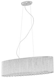 Italux ANABELLA függőlámpa kristály dekorral 21x25x81 cm, G9, 6x42W, átlátszó/ezüst