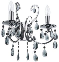 Italux BAROCCO fali kristály lámpa, E14, 2x40W, fekete