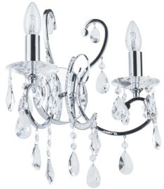 Italux BAROCCO fali kristály lámpa, E14, 2x40W, króm
