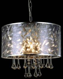 Italux CLEO függőlámpa kristály dekorral, E14, 3x40W, fehér/króm