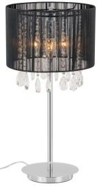 Italux ESSENCE asztali lámpa kristály dekorral, E14, 3x40W, króm/fekete