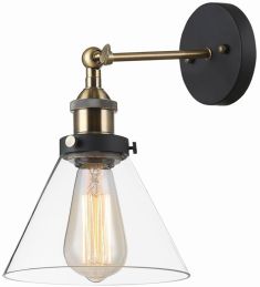 Italux GETAN fali lámpa, E27, 1x60W, fekete/arany