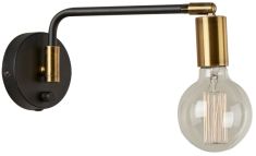 Italux IVETTE fali lámpa, E27, 1x60W, arany/fekete