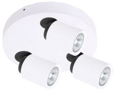 Italux LUCIEN kerek mennyezeti spot lámpa d21 cm, GU10, 3x35W, fekete/fehér