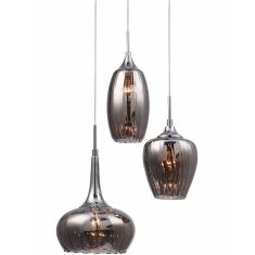 Italux MARANO függőlámpa, d40cm, E14, 3x40W, króm/szürke