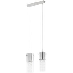 Italux MARQU függőlámpa, kristály dekorral, E14, 2x40W, króm/átlátszó