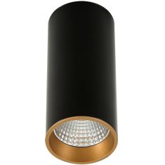 Italux MOLDES mennyezeti spot lámpa, kerek, d9cm, 3000K, LED, 1x12W, fekete/arany