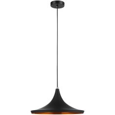 Italux PEDRO függőlámpa, d36cm, E27, 1x60W, fekete/sárgaréz