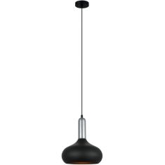 Italux QUESMO függőlámpa, d25cm, E27, 1x60W, króm/fekete