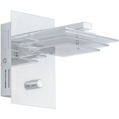 Italux RHINO fali LED lámpa, kapcsolós, LED, 1x5W, króm/átlátszó