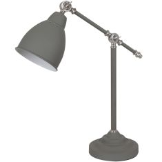 Italux SONNY asztali lámpa, E27, 1x60W, szürke/szatén nikkel/fehér