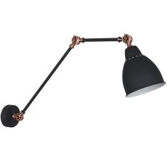 Italux SONNY fali lámpa, 55.5x44x17.5cm, E27, 1x60W, fekete/réz/fehér