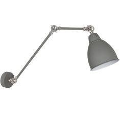 Italux SONNY fali lámpa, 55.5x44x17.5cm, E27, 1x60W, szürke/szatén nikkel/fehér