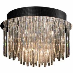 Italux SPILLO mennyezeti kristály lámpa, kerek, d45cm, G4, 10x40W, króm/átlátszó