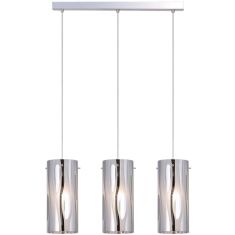 Italux TRIPLET függőlámpa, E27, 3x60W, króm/fehér
