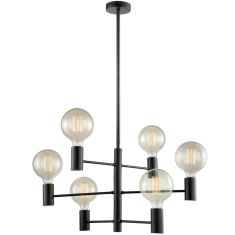 Italux VEVA függőlámpa, d62cm, E27, 6x40W, fekete