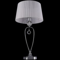 Italux VIVIEN asztali lámpa, kristály dekorral, E14, 1x40W, króm/fehér/átlátszó