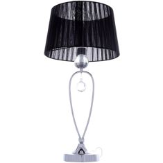Italux VIVIEN asztali lámpa, kristály dekorral, E14, 1x40W, króm/fekete/átlátszó