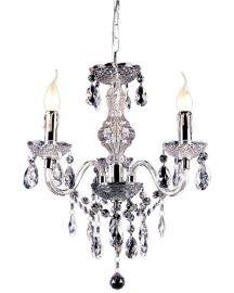 Italux WHIZ csillár, kristály dekorral, d48cm, E14, 3x40W, króm/átlátszó