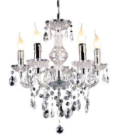 Italux WHIZ csillár, kristály dekorral, d48cm, E14, 5x40W, króm/átlátszó