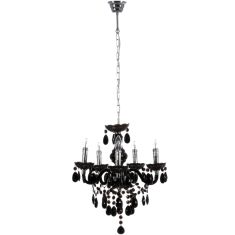 Italux WHIZ csillár, kristály dekorral, d48cm, E14, 5x40W, króm/fekete