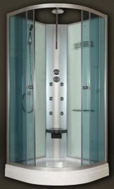 Sanimix íves hidromasszázs zuhanykabin, zuhanytálcával, 90x90x222 cm, 6 jet, ülőke 22.180