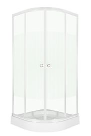 Sanimix íves zuhanykabin, zuhanytálcával, 80x80x200 cm, hajszálcsíkos üveggel 22.1502-80W