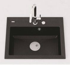 Marmorin IVO egymedencés gránit mosogató, fekete 710103002