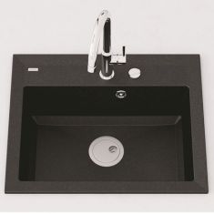 Marmorin IVO egymedencés gránit mosogató, fekete 718103002