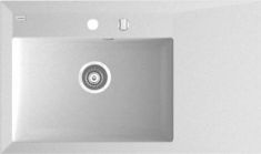 Marmorin IVO egymedencés gránit mosogató, csepegtetővel, fehér 718113006