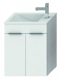 Jika CUBE mosdószekrény 50x34 cm-es mosdóval, 2 ajtóval, fehér H4536411763001