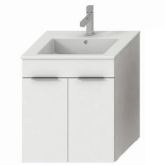 Jika CUBE mosdószekrény 55x43 cm-es mosdóval, 2 ajtóval, fehér H4536111763001